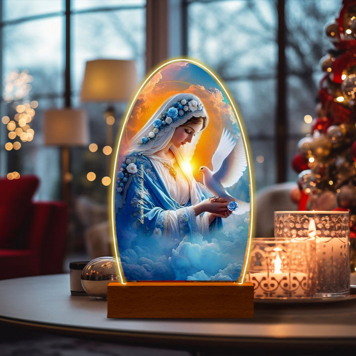 Christianartworkshop Serene Virgin Mary Night Light in Oval Design for Quiet Devotion - G - image 11