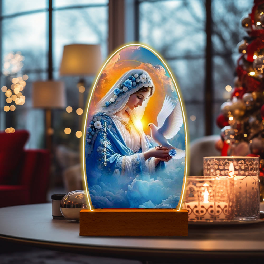 Christianartworkshop Serene Virgin Mary Night Light in Oval Design for Quiet Devotion - G - image 10