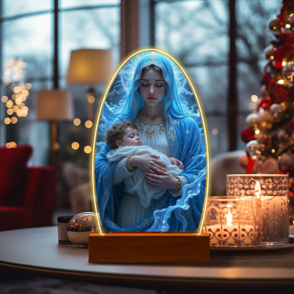 Christianartworkshop Serene Virgin Mary Night Light in Oval Design for Quiet Devotion - H - image 11