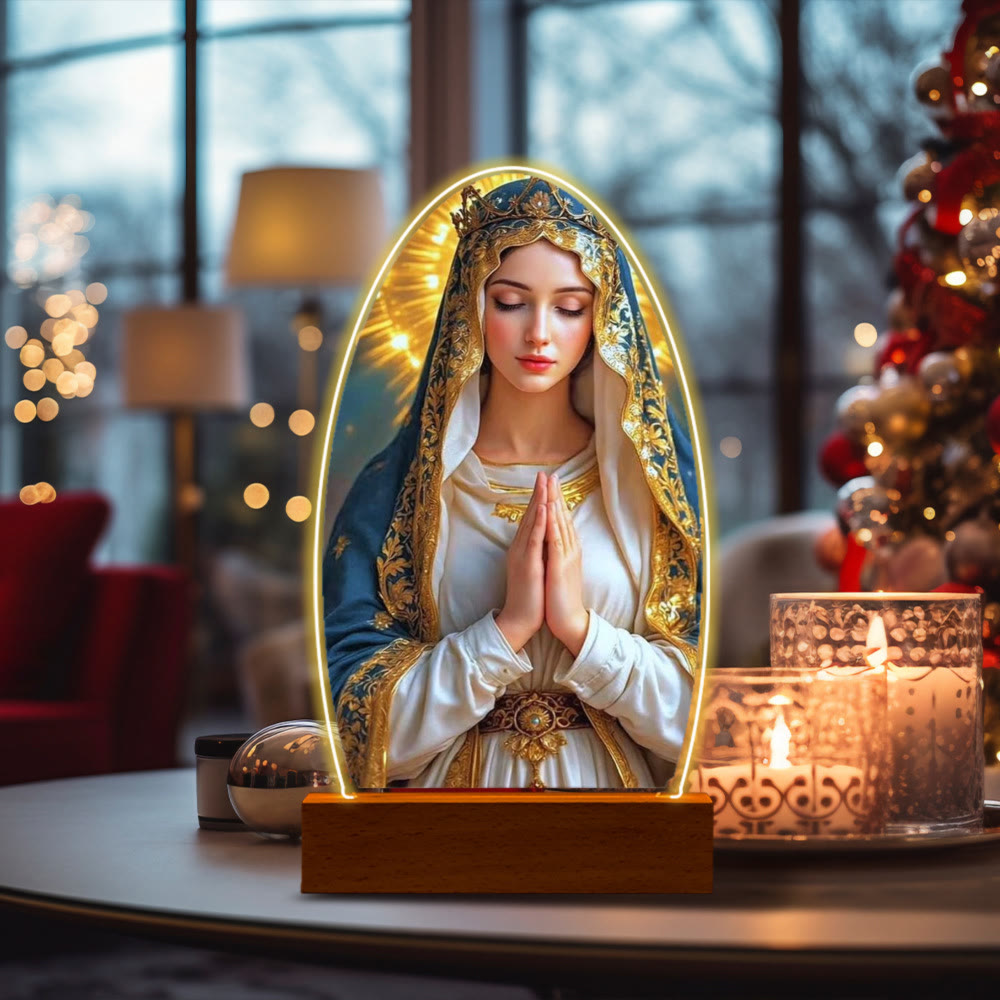 Christianartworkshop Serene Virgin Mary Night Light in Oval Design for Quiet Devotion - I - image 12