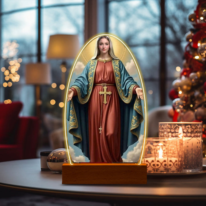 Christianartworkshop Serene Virgin Mary Night Light in Oval Design for Quiet Devotion - J - image 14