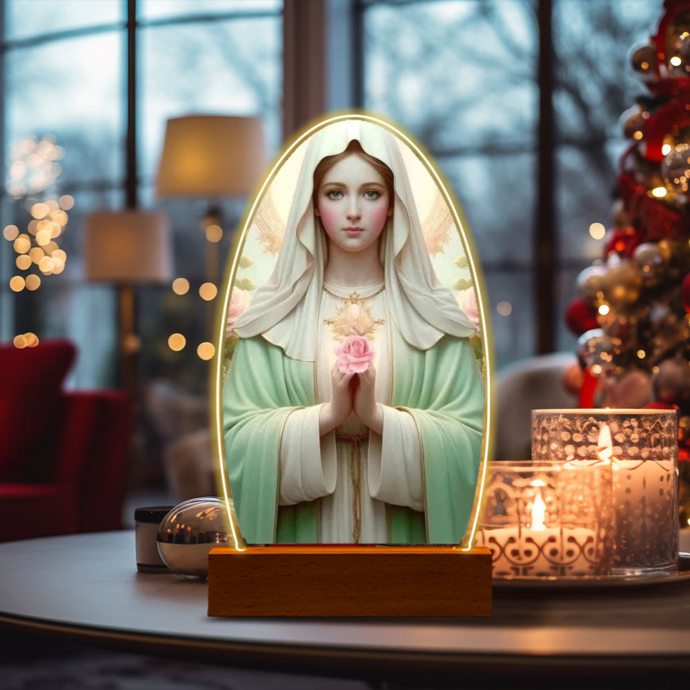 Christianartworkshop Serene Virgin Mary Night Light in Oval Design for Quiet Devotion - L - image 16