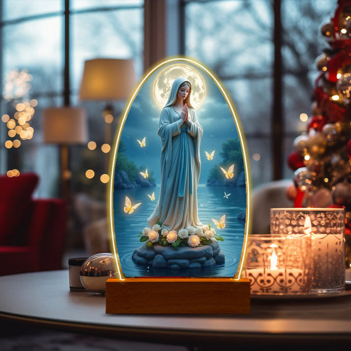 Christianartworkshop Serene Virgin Mary Night Light in Oval Design for Quiet Devotion - M - image 17