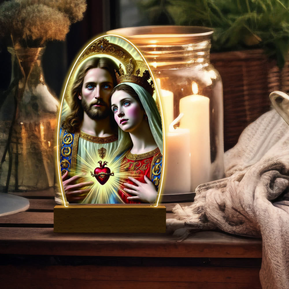 Christianartworkshop Comforting Jesus and Virgin Mary Prayer Moments Night Light - G - image 11