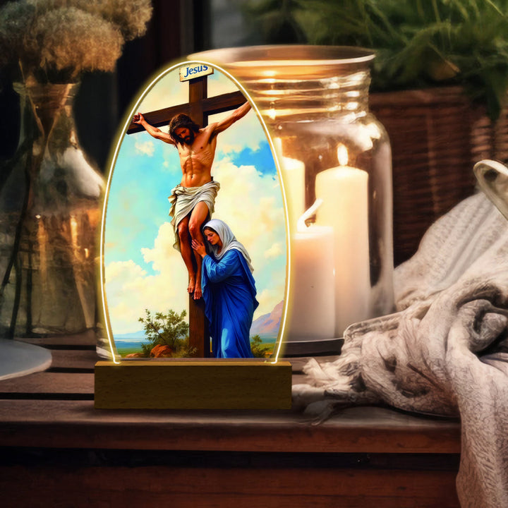Christianartworkshop Comforting Jesus and Virgin Mary Prayer Moments Night Light - L - image 15