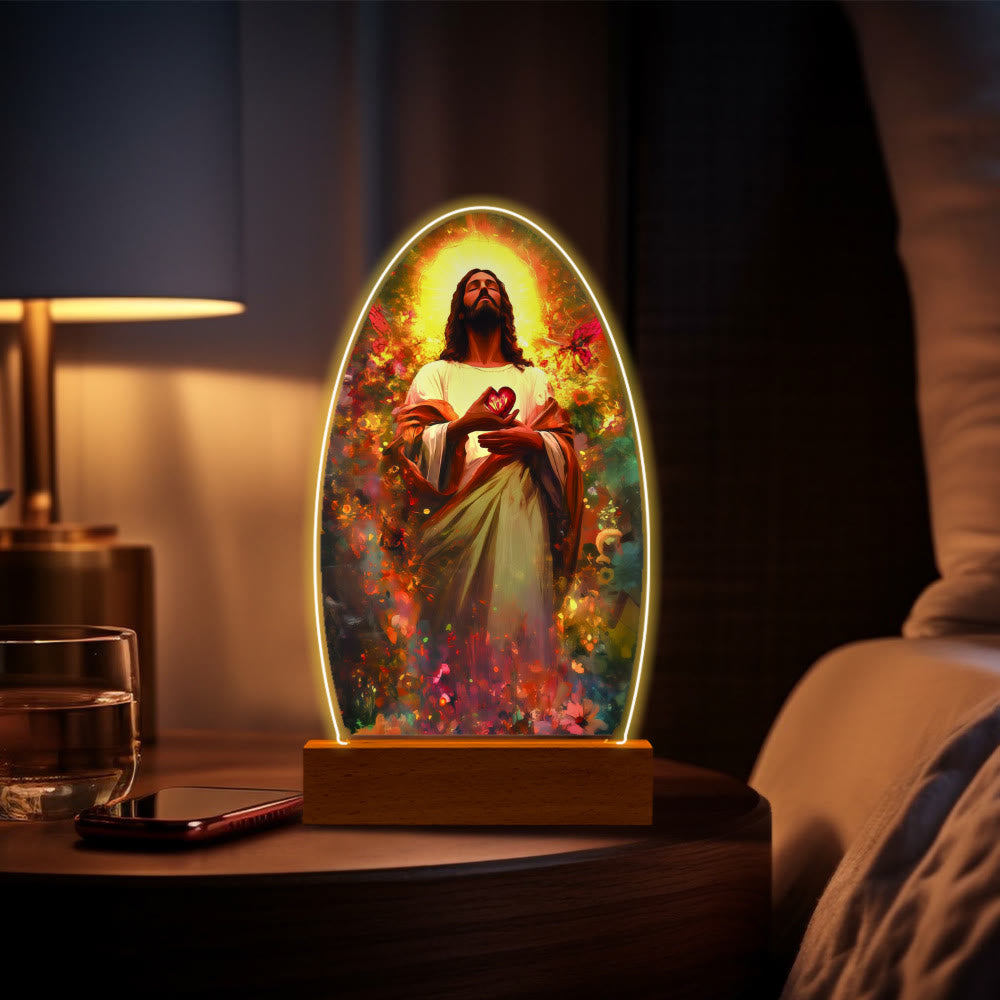 Christianartworkshop Comforting Jesus and Virgin Mary Prayer Moments Night Light - N - image 18