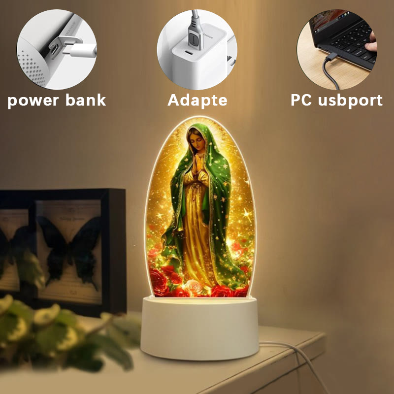 Christianartworkshop Serene Virgin Mary Night Light in Oval Design for Quiet Devotion - image 2