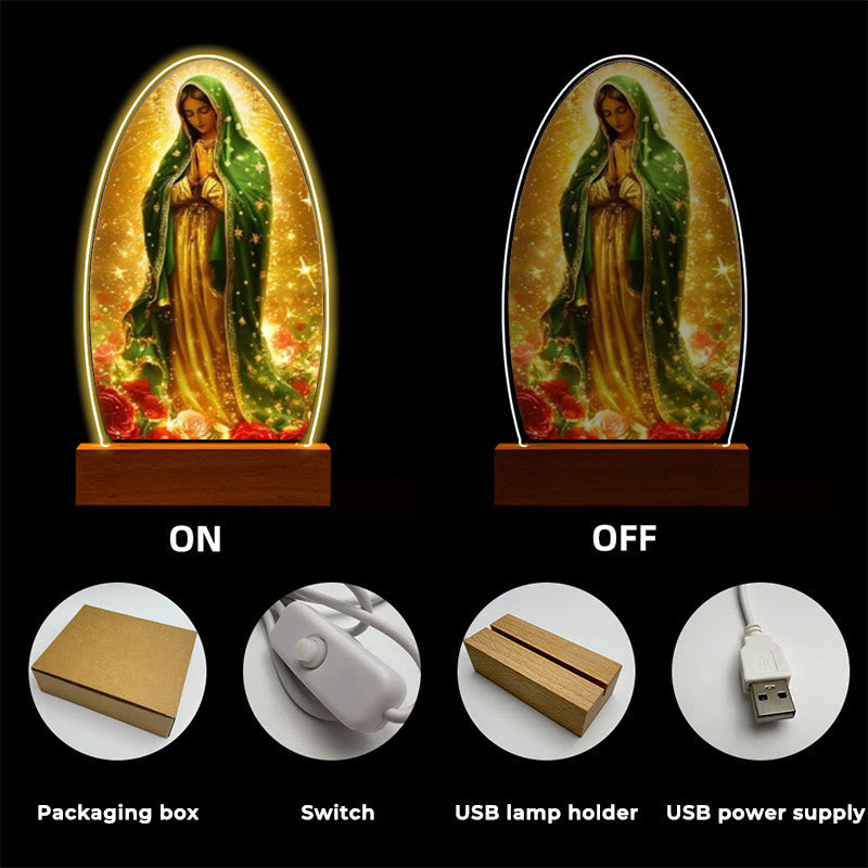 Christianartworkshop Serene Virgin Mary Night Light in Oval Design for Quiet Devotion - image 4