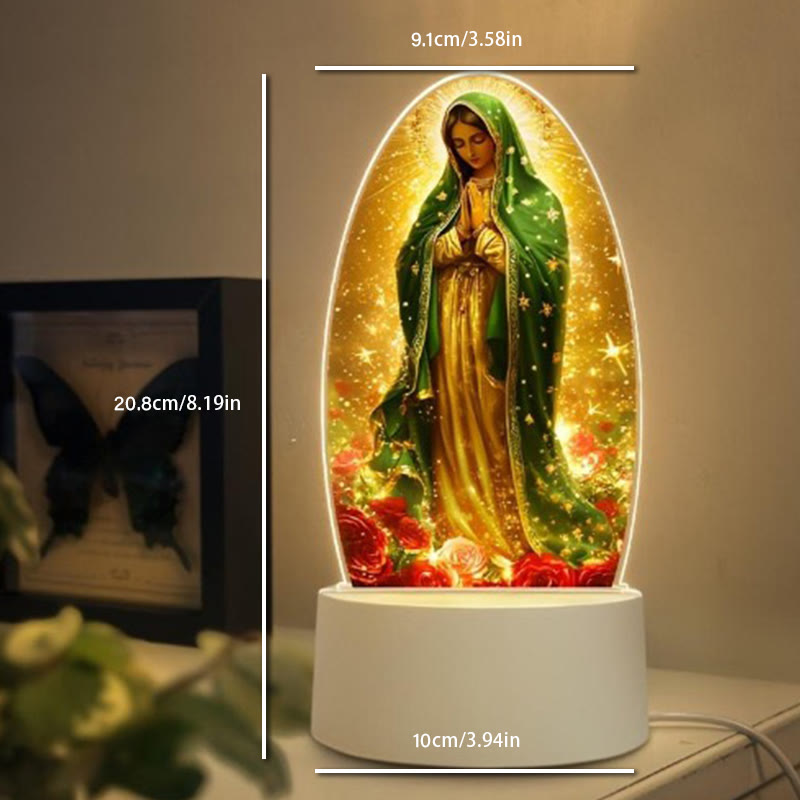 Christianartworkshop Serene Virgin Mary Night Light in Oval Design for Quiet Devotion - image 1