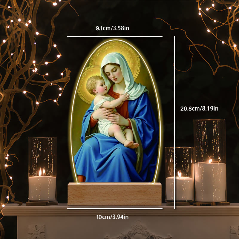 Christianartworkshop Comforting Jesus and Virgin Mary Prayer Moments Night Light - image 1