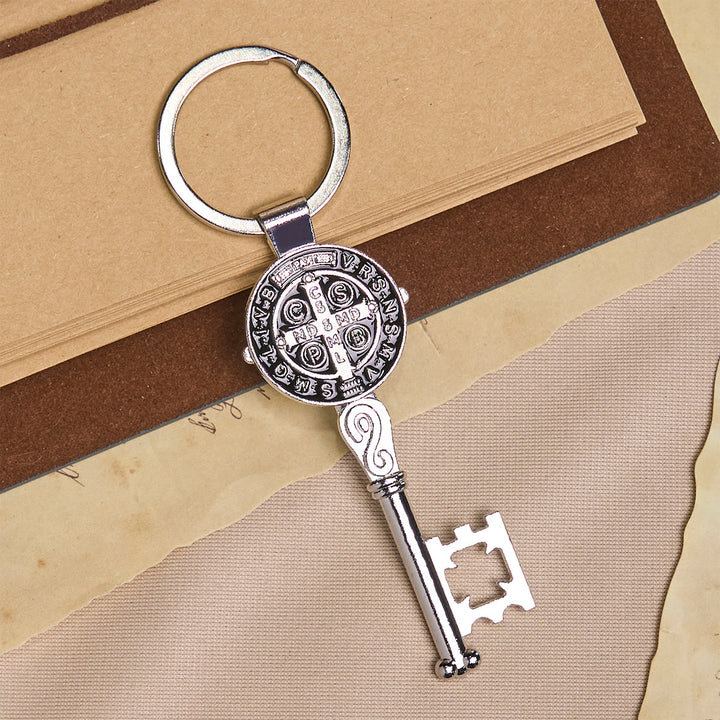 Christianartworkshop Tri-color Blessed Saint Benedict Keychain of Guidance & Protection - image 12