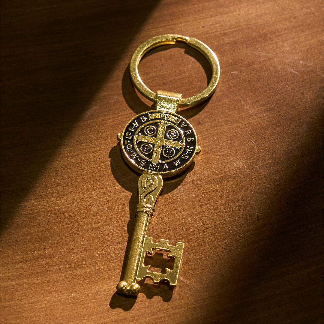 Christianartworkshop Tri-color Blessed Saint Benedict Keychain of Guidance & Protection - image 4