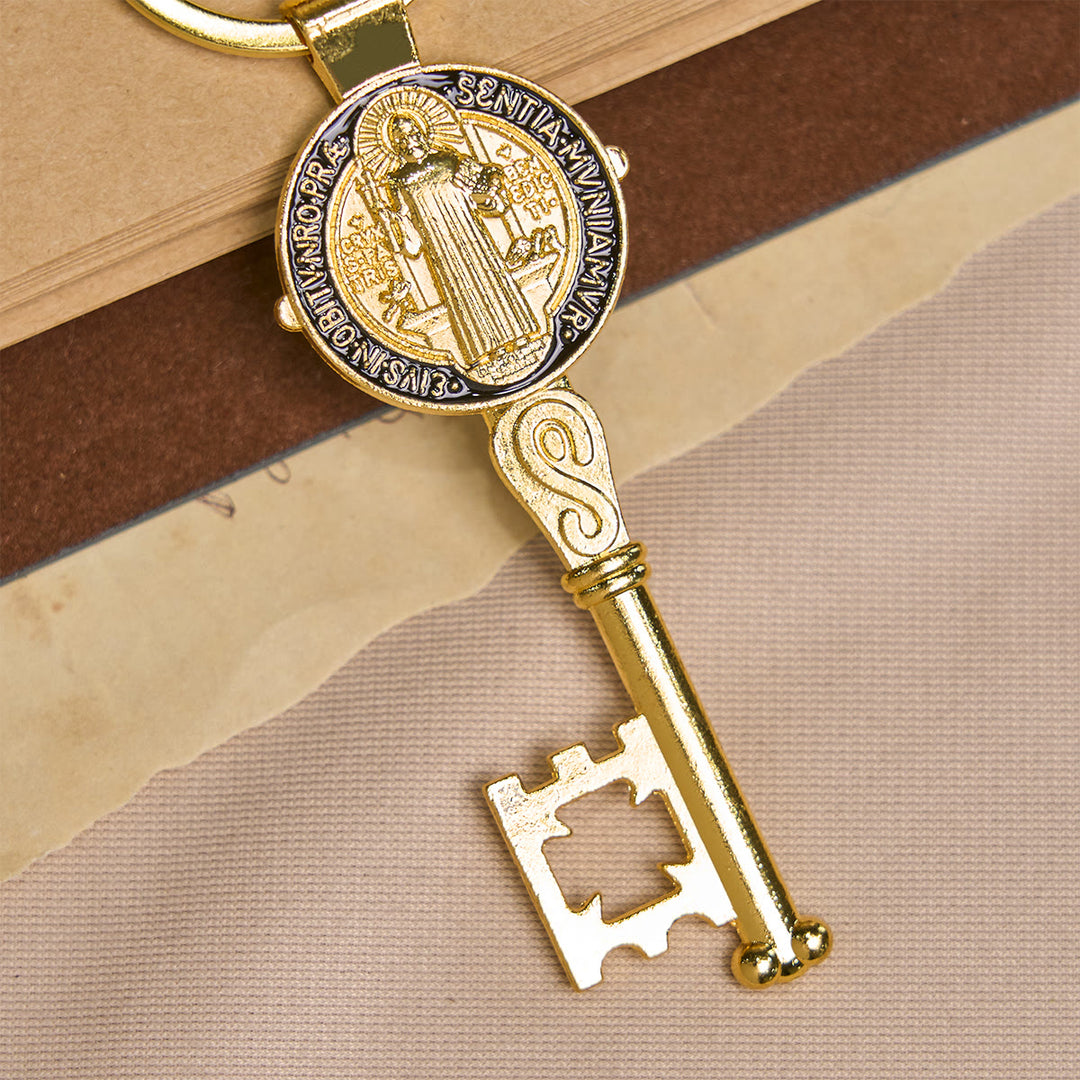 Christianartworkshop Tri-color Blessed Saint Benedict Keychain of Guidance & Protection - image 7