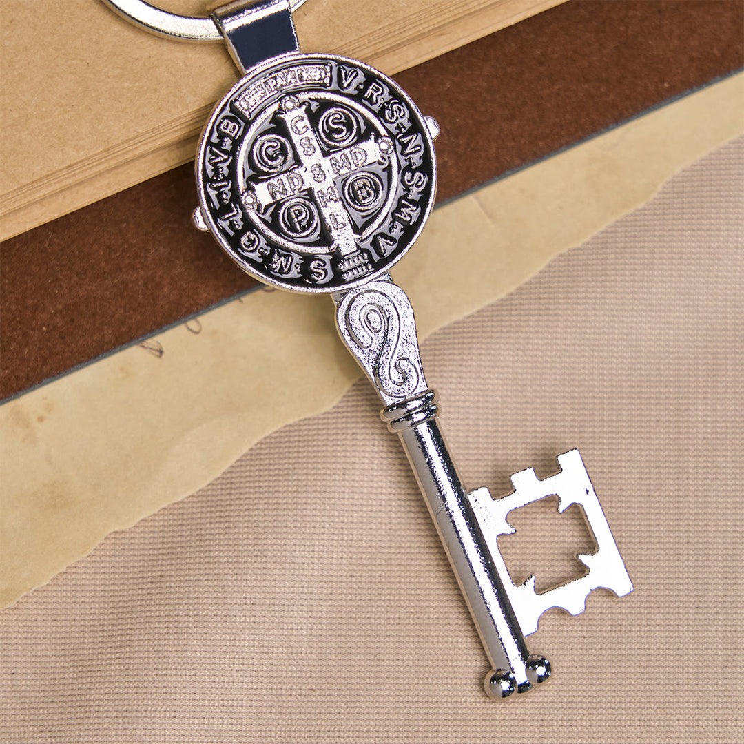 Christianartworkshop Tri-color Blessed Saint Benedict Keychain of Guidance & Protection - image 9