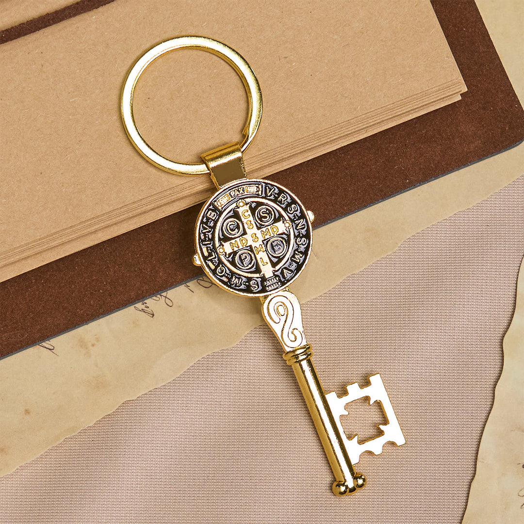 Christianartworkshop Tri-color Blessed Saint Benedict Keychain of Guidance & Protection - image 10