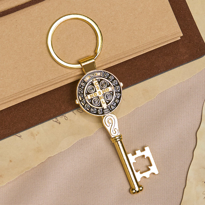 Christianartworkshop Tri-color Blessed Saint Benedict Keychain of Guidance & Protection - image 10