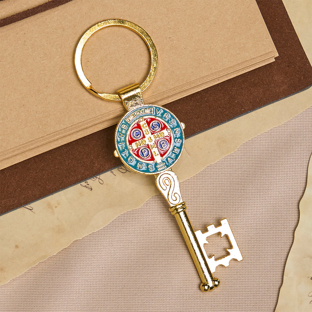 Christianartworkshop Tri-color Blessed Saint Benedict Keychain of Guidance & Protection - image 11