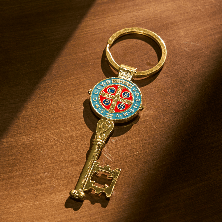 Christianartworkshop Tri-color Blessed Saint Benedict Keychain of Guidance & Protection - image 5