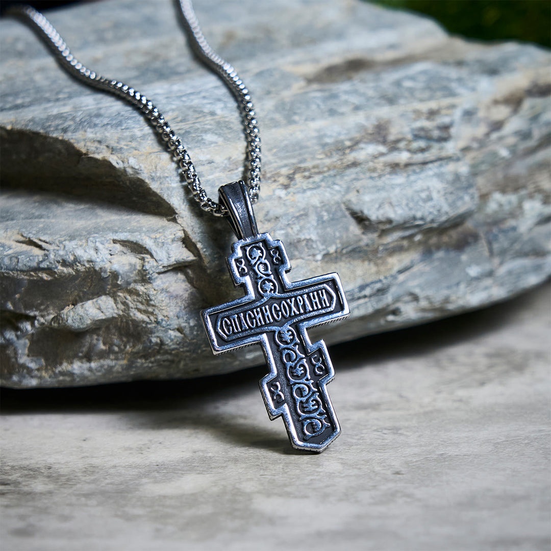 Christianartworkshop Two-Color Orthodox Crucifix Necklace with Profound Spiritual Meaning - image 1