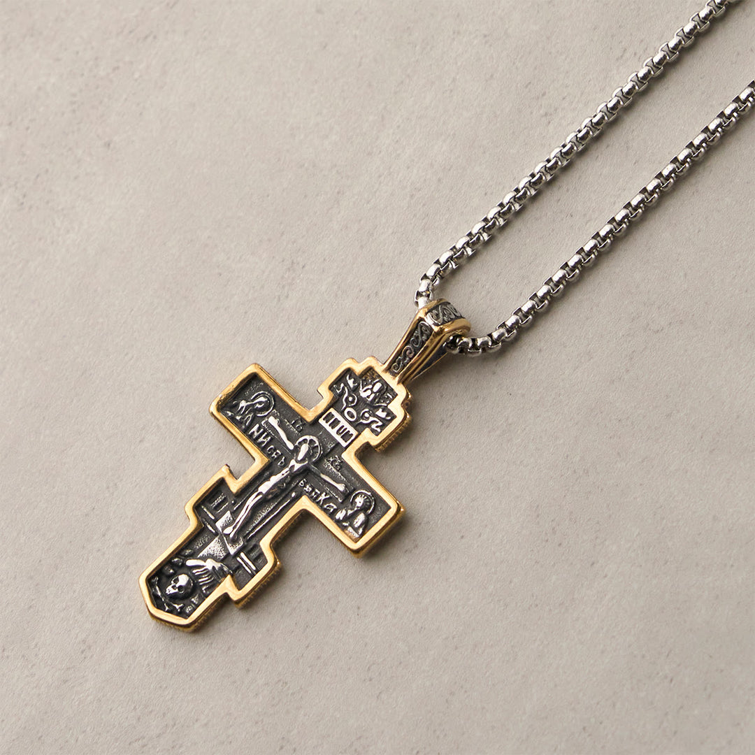 Christianartworkshop Two-Color Orthodox Crucifix Necklace with Profound Spiritual Meaning - image 14