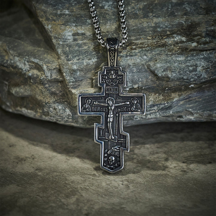 Christianartworkshop Two-Color Orthodox Crucifix Necklace with Profound Spiritual Meaning - image 4