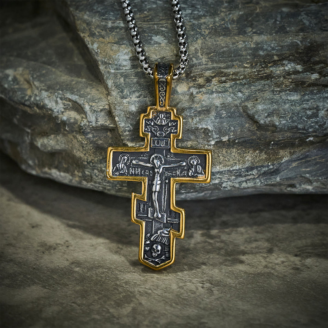 Christianartworkshop Two-Color Orthodox Crucifix Necklace with Profound Spiritual Meaning - image 12