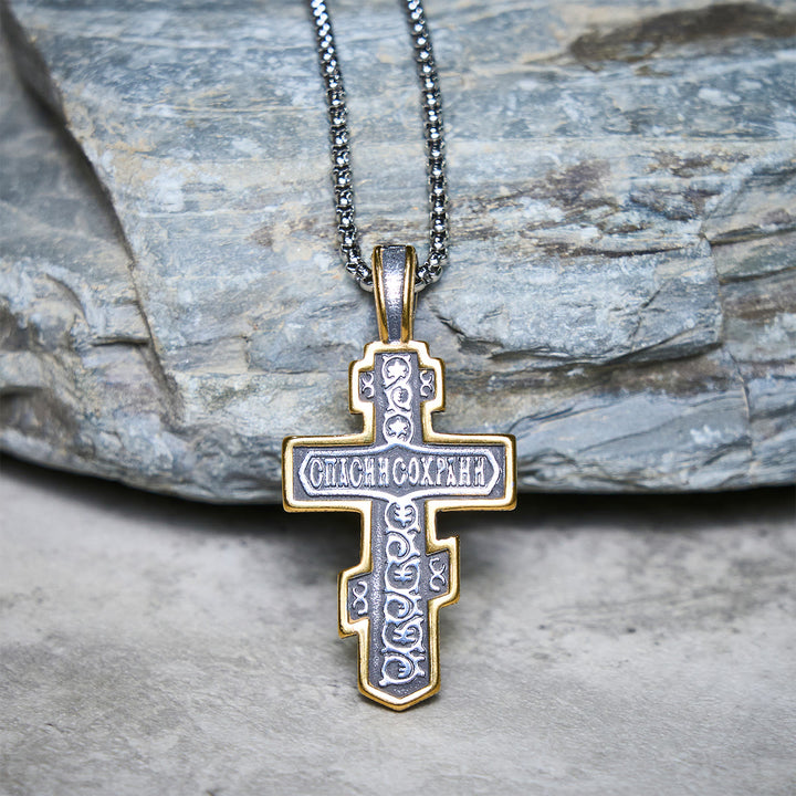 Christianartworkshop Two-Color Orthodox Crucifix Necklace with Profound Spiritual Meaning - image 11