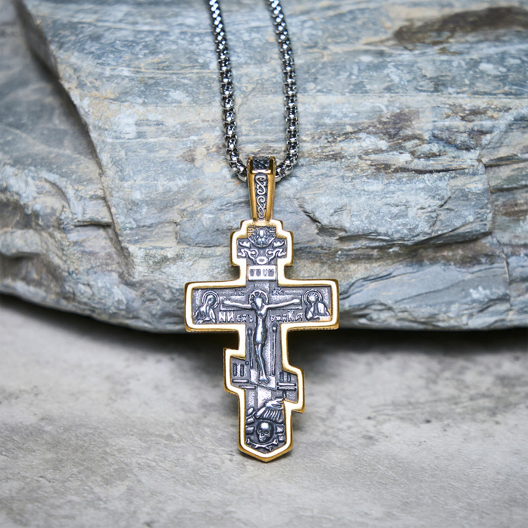 Christianartworkshop Two-Color Orthodox Crucifix Necklace with Profound Spiritual Meaning - image 10