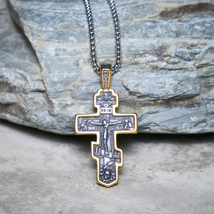 Christianartworkshop Two-Color Orthodox Crucifix Necklace with Profound Spiritual Meaning - image 10