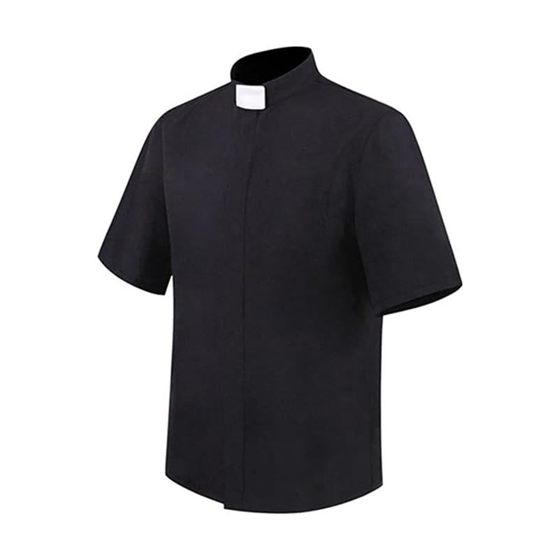 Christianartworkshop Modern Unisex Clergy Shirt with White Tab Collar: Elegant Black Faithwear - image 4