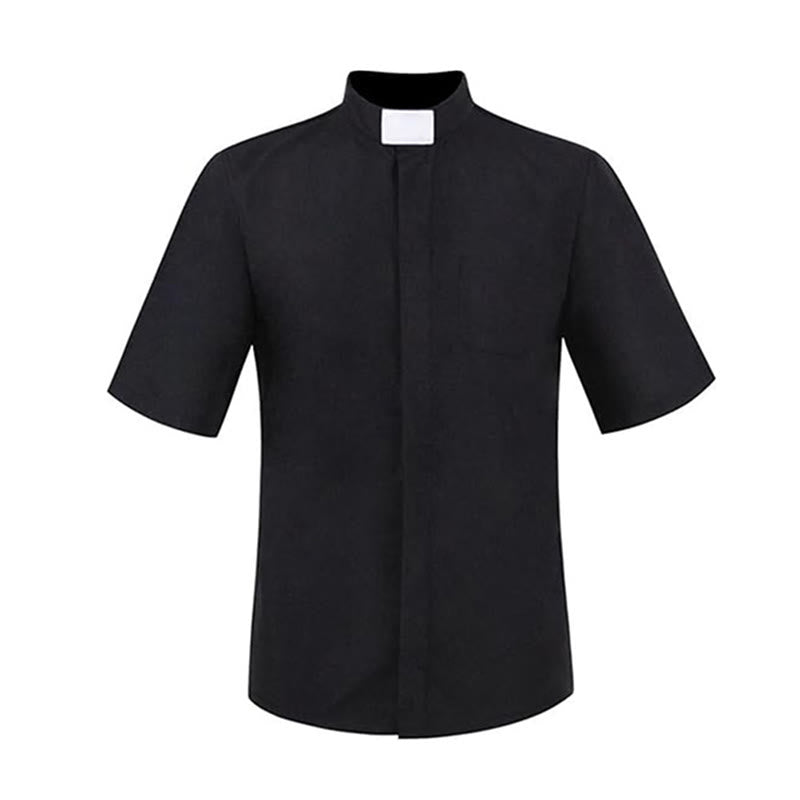 Christianartworkshop Modern Unisex Clergy Shirt with White Tab Collar: Elegant Black Faithwear - image 3
