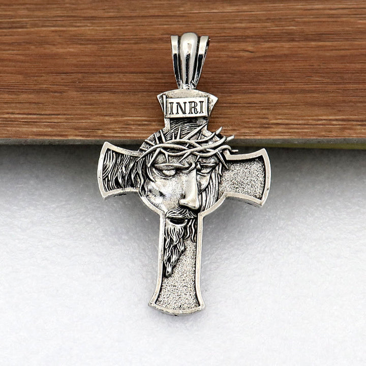 Christianartworkshop Vintage Golden Jesus Crown of Thorns Cross Keychain: A Timeless Token of Devotion - image 6
