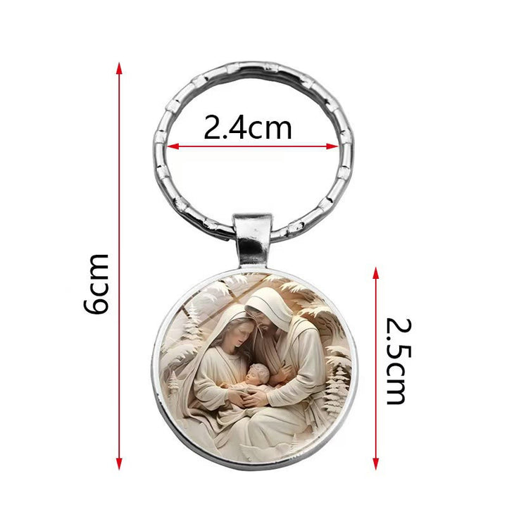 Christianartworkshop Vintage - Style Holy Family Keychain: Timeless Symbol of Love and Devotion - image 4