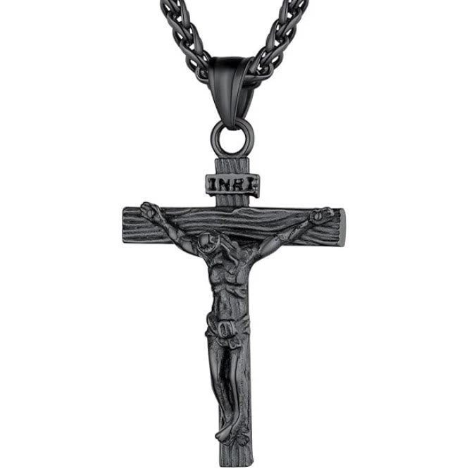 Christianartworkshop Jewelry Crucifix Pendant Charm Necklace  - Black - image 6