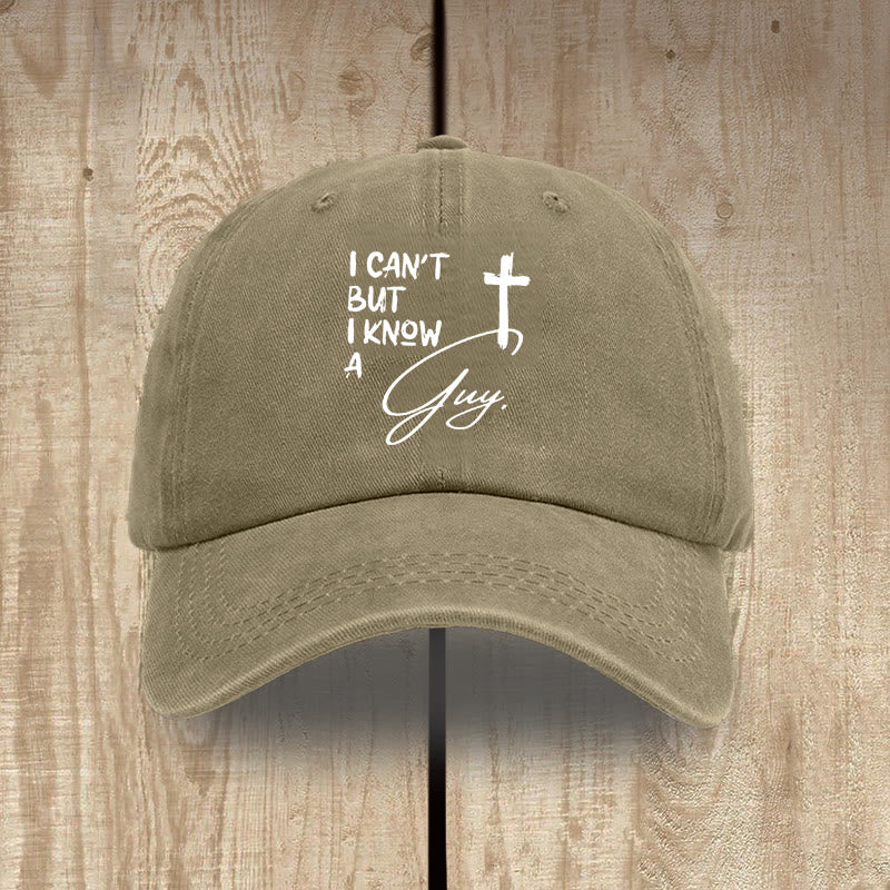 Christianartworkshop I Can't He Can Jesus Cross Everyday Faith Washed Cotton Hat - Khaki - image 10