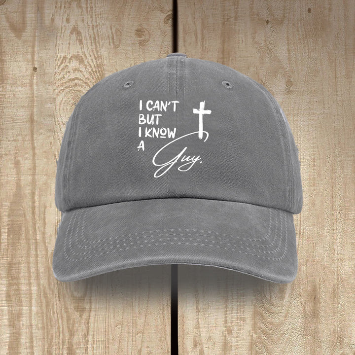 Christianartworkshop I Can't He Can Jesus Cross Everyday Faith Washed Cotton Hat - Grey - image 6