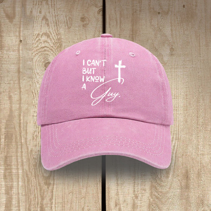 Christianartworkshop I Can't He Can Jesus Cross Everyday Faith Washed Cotton Hat - Pink - image 12
