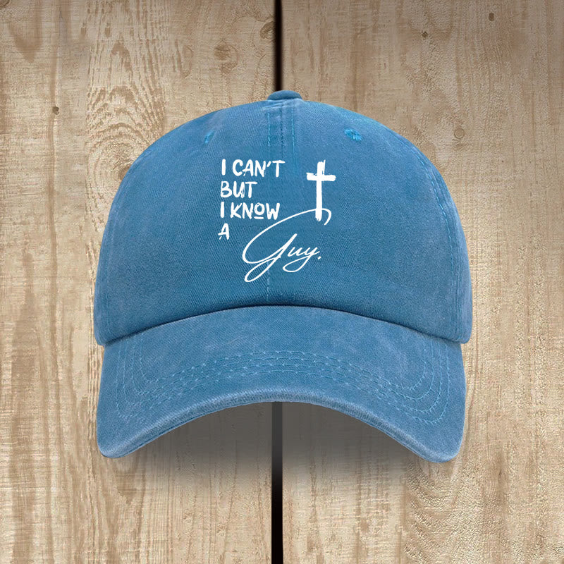 Christianartworkshop I Can't He Can Jesus Cross Everyday Faith Washed Cotton Hat - Royal Blue - image 8