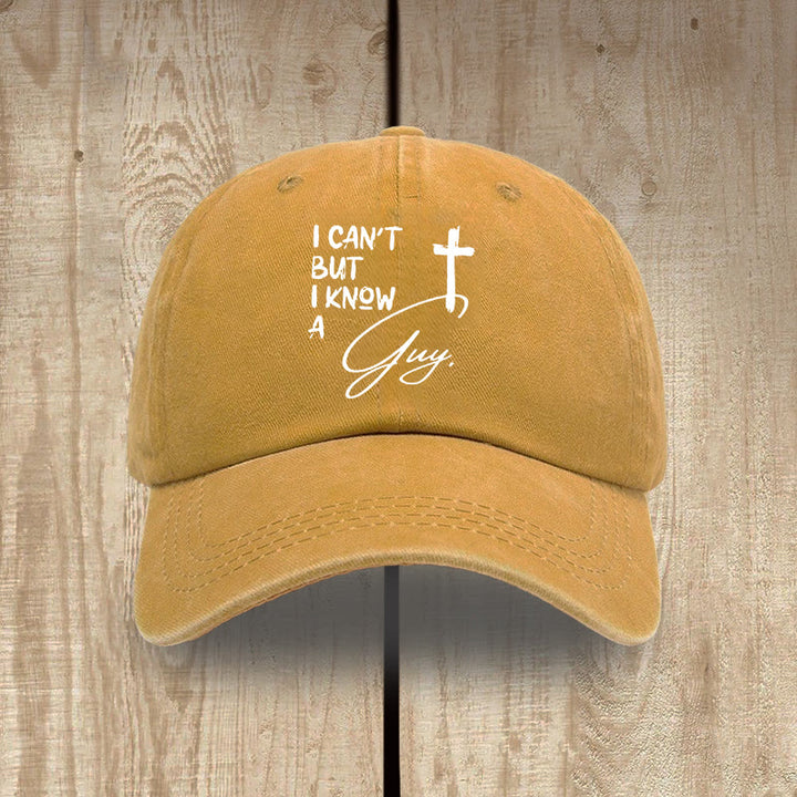 Christianartworkshop I Can't He Can Jesus Cross Everyday Faith Washed Cotton Hat - Yellow - image 16