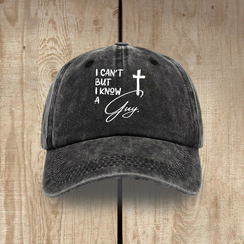 Christianartworkshop I Can't He Can Jesus Cross Everyday Faith Washed Cotton Hat - Black - image 1