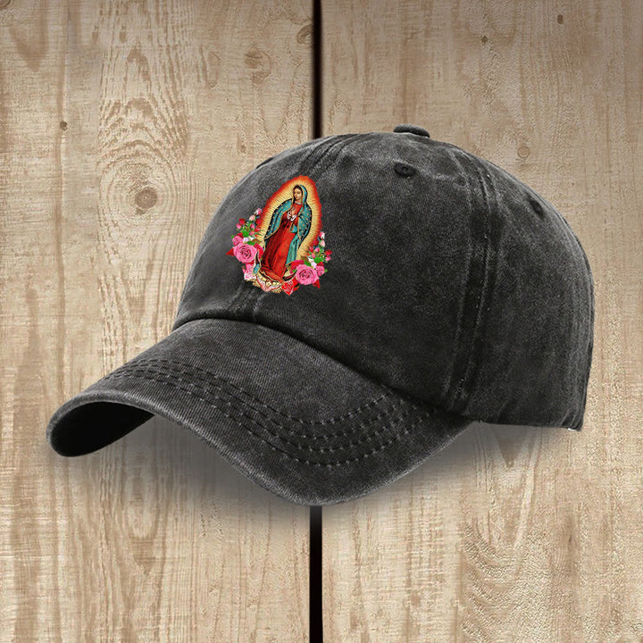 Christianartworkshop Spiritual Protection Our Lady of Guadalupe Washed Cotton Hat - image 2