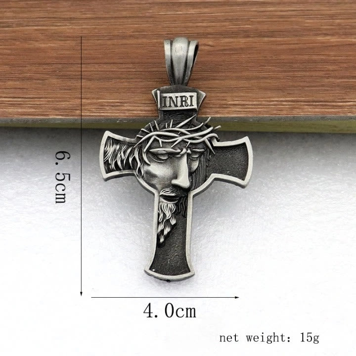 Christianartworkshop Vintage Golden Jesus Crown of Thorns Cross Keychain: A Timeless Token of Devotion - image 2
