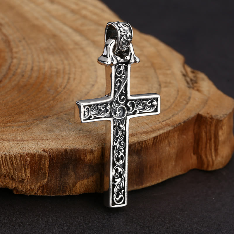 Christianartworkshop Intricate Sterling Silver Cross Necklace with Golden Dove: An Exquisite Blend of Detail and Devotion - image 5