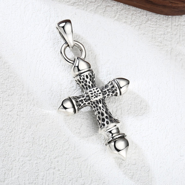 Christianartworkshop Artistic Textured Silver Cross Pendant: A Unique Blend of Art and Belief - image 2