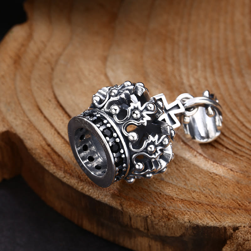Christianartworkshop Vintage Sterling Silver Crown Cross Ornament Pendant: A Cherished Symbol of Spiritual Connection - image 1