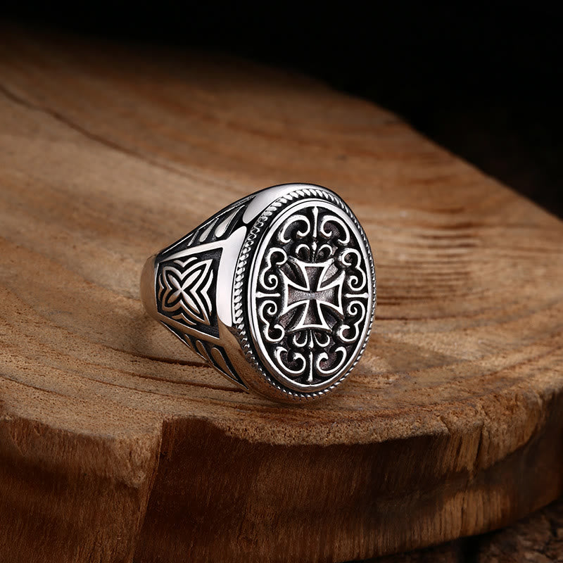 Christianartworkshop Artistic Silver Filigree Cross Ring: A Unique Blend of Art and Belief - Suitable for US sizes 7.5-10.5 - image 0