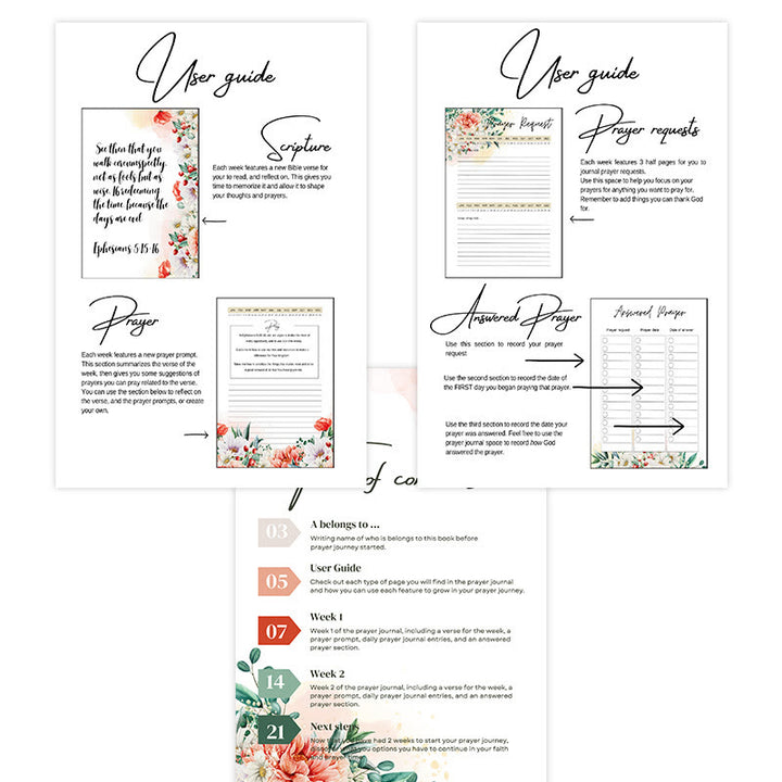 Christianartworkshop Classic Floral Prayer Journal: A Tool for 24 - Week Spiritual Nourishment - image 5