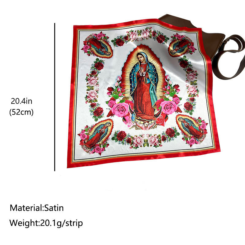 Christianartworkshop Silk - Crafted Our Lady Patterned Bandana: A Timeless Emblem of Devotion - image 4