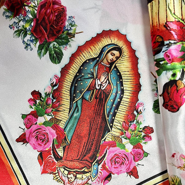 Christianartworkshop Silk - Crafted Our Lady Patterned Bandana: A Timeless Emblem of Devotion - image 3