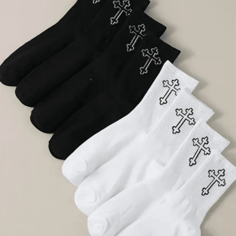 Christianartworkshop Minimalist Cross Design Crew Unisex Socks: Walk Daily in Divine Guidance - image 2